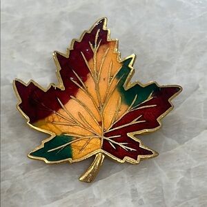 Colorful Maple Leaf Brooch